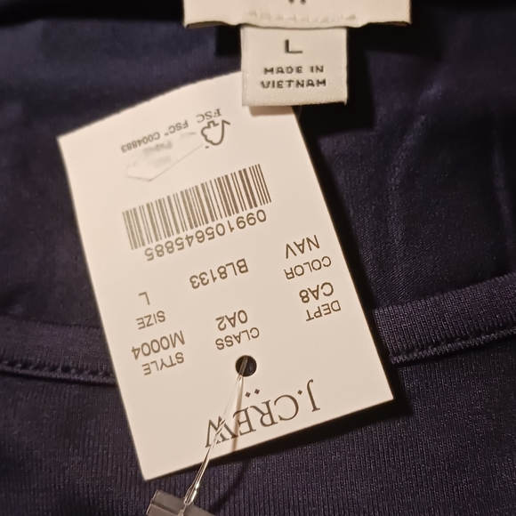 J. CREW Woman's Tee Shirt Navy NWT XL - Picture 2 of 2
